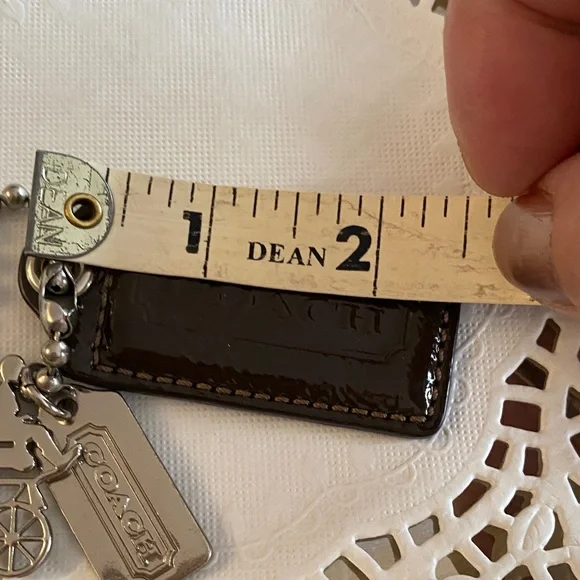 RARE Coach brown and silver hang tag - bag charm set - Picture 7 of 12